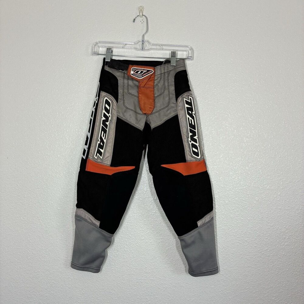 O'Neal Youth Motocross Pants Size 5/6 Black Gray Orange Dirt Bike MX Gear
